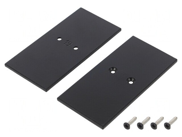 Obturator negru pentru profil LED 33,4x67,5mm - 2 buc.