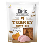 Brit Jerky Turkey Meaty Coins, recompense c&acirc;ini, Rondele carne Curcan, 200g