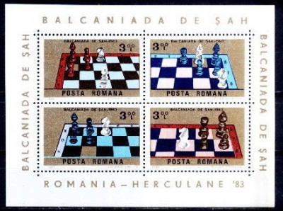 C1993 - Romania 1983 - Sah bloc neuzat,perfecta stare foto