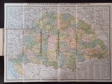 1412SPN A magyar Szent Korona orsz&aacute;gainak k&ouml;zigazgat&aacute;si &eacute;s k&ouml;zleked&eacute;si t&eacute;rk&eacute;pe 1903, cu semnătura olografă a lui George Dobrin, Lugoj