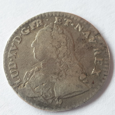 Franța 12 sols 1/10 ecu 1726 N argint Ludovic XV foto