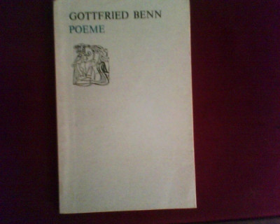 Poeme Gottfried Benn ed bilingva germana-romana foto
