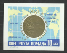 TSV* - 1964 LP 597 MEDALII OLIMPICE, COLITA NEDANTELATA MNH/** LUX foto