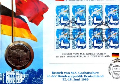 Medalie 1989 -vizita lui Gorbachev in Germania-RARA! foto