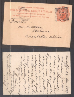 Great Britain 1898 Rare Old Postcard France Spanish Consulate D.1096 foto
