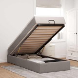 vidaXL Cadru de pat otoman cu saltea Taupe 90x190cm Material 3311075