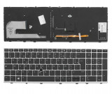 Tastatura laptop second hand HP EliteBook 850 G5 755 G5 ZBook 15u G5 Silver Frame Black AZERTY Backlight