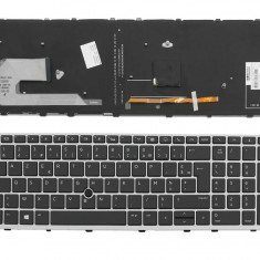 Tastatura laptop second hand HP EliteBook 850 G5 755 G5 ZBook 15u G5 Silver Frame Black AZERTY Backlight