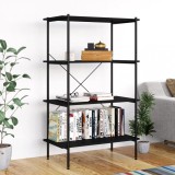 vidaXL Unitate cu rafturi pe 4 niveluri, negru, 80x40x130 cm