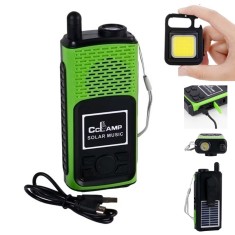 Set Multifunctional APF&reg; &ndash; Difuzor Bluetooth Solar Verde cu Radio FM &amp; Breloc Metalic, cu Lanterna, Magnet si Deschizator de Sticle