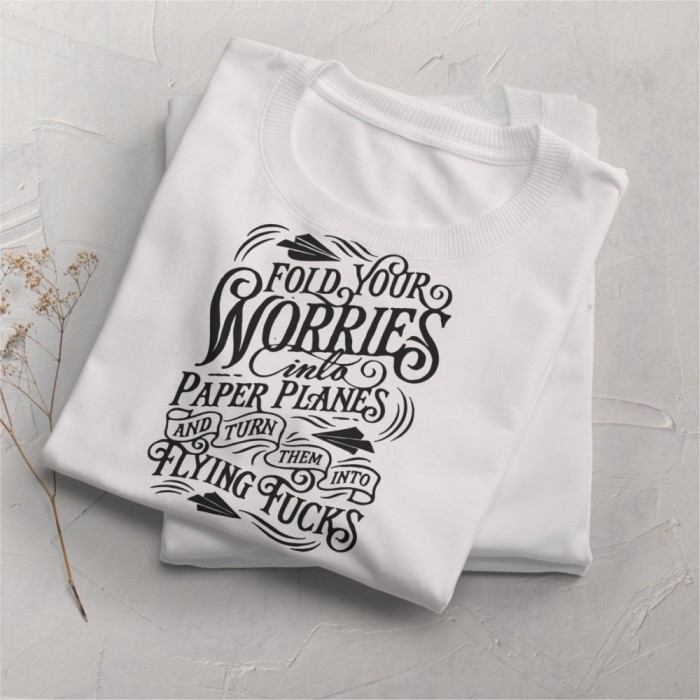 Tricou casual din bumbac 100% de barbati marimea L Fold your worries