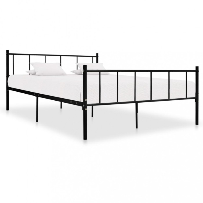 vidaXL Cadru de pat, negru, 180 x 200 cm, metal