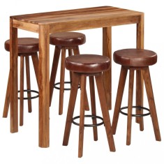 vidaXL Set mobilier bar, 5 piese, 115x56x107 cm lemn masiv