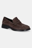 Camper mocasini din piele intoarsa Dana femei, culoarea maro, cu platforma, K201743-001