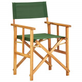 Scaun Regizor Pliabil Lemn Acacia, Verde, Textil, Exterior, Camping, Plaja