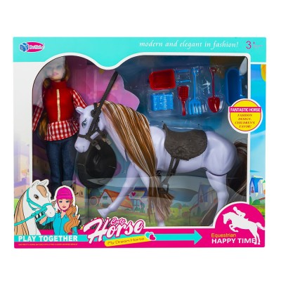 Papusa cu figurina calut si accesorii foto