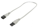 Cablu IEC C7 mamă - IEC C8 tată, 0,5m, 2x0,75mm2, gri, 2,5A