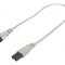 Cablu IEC C7 mamă - IEC C8 tată, 0,5m, 2x0,75mm2, gri, 2,5A