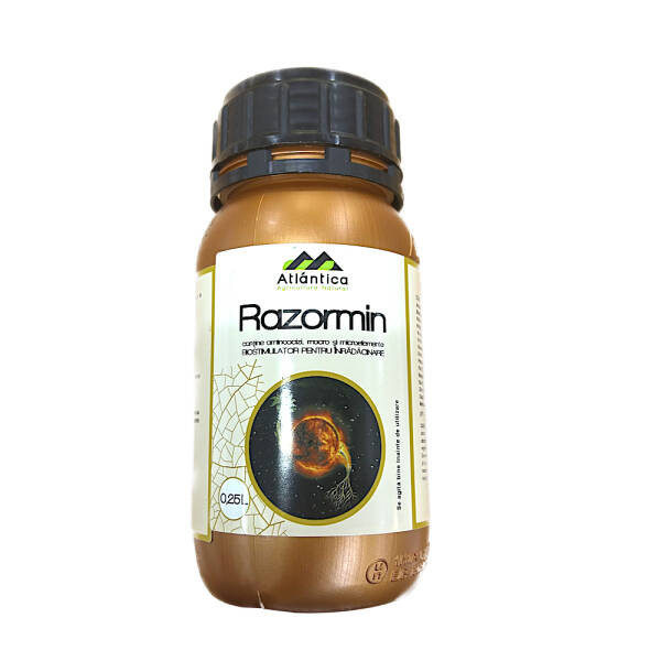 Razormin 0.25 L, biostimulator de inradacinare foliar/irigare, Atlantica, aminoacizi+ Azot+ Fosfor pentru pomi fructiferi, vita de vie, legumicultura,