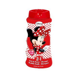 Gel de dus si sampon 2 in 1, 475 ml, spuma fina, model Minnie, Disney