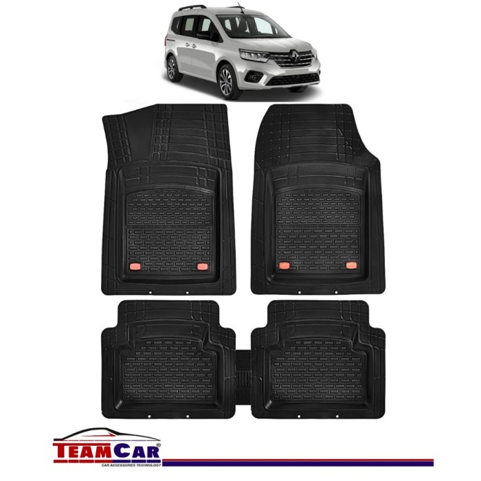 Covorase Auto TeamCar&reg; Tip Tavita Compatibile Renault Kangoo III (2021-2024) Negru Material Rezistent