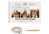 Set Album foto / GuestBook pentru nunta, SAVE THE DATE, personalizabil cu poze si nume, A4 landscape