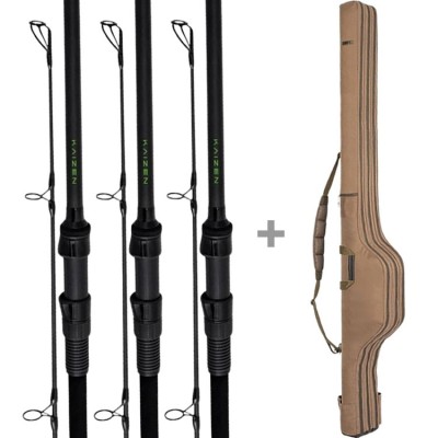 Combo KORDA 3 Lansete Kaizen Green 3.90m, 4.0lbs, 2seg + Husa Compac 3 Rod Divide Holdall foto
