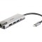 HUB extern D-LINK, porturi Gigabit LAN x 1, USB 3.0 x 2, HDMI x 1, USB Type C x 1, conectare prin USB Type C, cablu 17 cm, argintiu &quot;DUB-M520&quot; (timbru