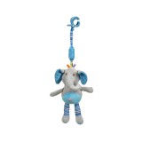 Jucarie Suspendabila pentru patut, Model Elefant cu sunet, 34 cm, ATU-087450, Multicolor, Oem