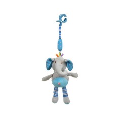 Jucarie Suspendabila pentru patut, Model Elefant cu sunet, 34 cm, ATU-087450