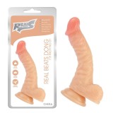 Dildo Real Beats Dong 7.8 Inch NO.01, 20x4 cm - Dildo Flexibil cu Ventuză și Textură Reală din TPE, Orion