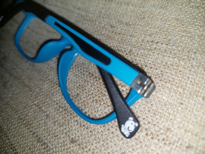 Rama ochelari pentru copii,cauciucate-nu este dura-stare f.buna,rama albas/negru foto