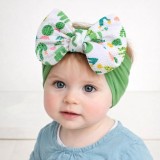 Bentita verde lata cu fundita cu imprimeu