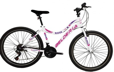Bicicleta MTB Belderia Rose, culoare alb/roz, roata 24&amp;quot;, cadru din otel Cod:232653000111 foto