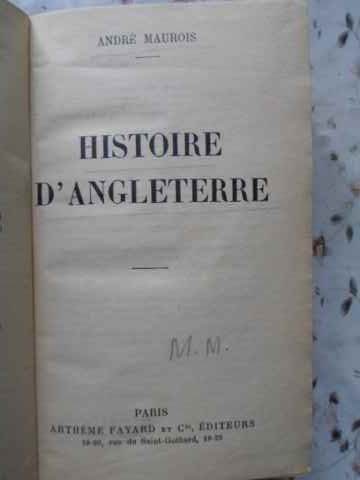 HISTOIRE D&#039;ANGLETERRE-ANDRE MAUROIS-225722