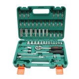 Trusa chei tubulare lungi si scurte cu biti hex torx, antrenor cu clichet 1/4, 53 piese Breckner Germany