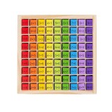 Joc interactiv Montessori din lemn, eMazing, Tabla de &icirc;nmulțire cu blocuri, acoperind tabelele p&acirc;nă la 9x9, disponibil &icirc;n diverse culori, cu dimensiun