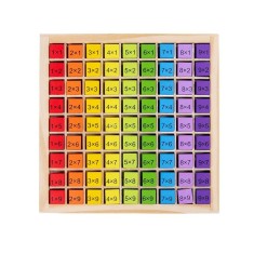Joc interactiv Montessori din lemn, eMazing, Tabla de &icirc;nmulțire cu blocuri, acoperind tabelele p&acirc;nă la 9x9, disponibil &icirc;n diverse culori, cu dimensiun