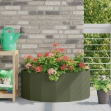 vidaXL Jardinieră Verde măsliniu 90 x 45 x 35 cm Oțel 883692