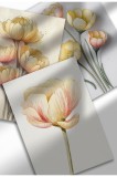 WF-SET3|Set de 3 postere cu flori &icirc;n acuarelă, artă botanică de perete, imprimeuri digitale pe p&acirc;nză, model floral minimalist | 3 x A3 (29.7 x 42 cm)
