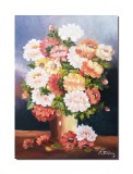 Cumpara ieftin Tablou vaza cu flori pictat manual, Magie florala, 70x50cm ulei pe panza