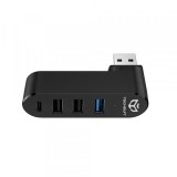 Hub USB Techsuit H17 SplitterNode, 4in1, Negru