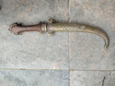 Pumnal sec xix Jambiya dagger marocan - 40 cm foto