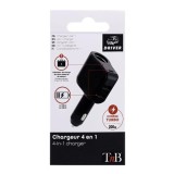 TNB 4 in 1 cigarette lighter charger - black &quot;ACGPUSBC&quot; (timbru verde 0.18 lei)