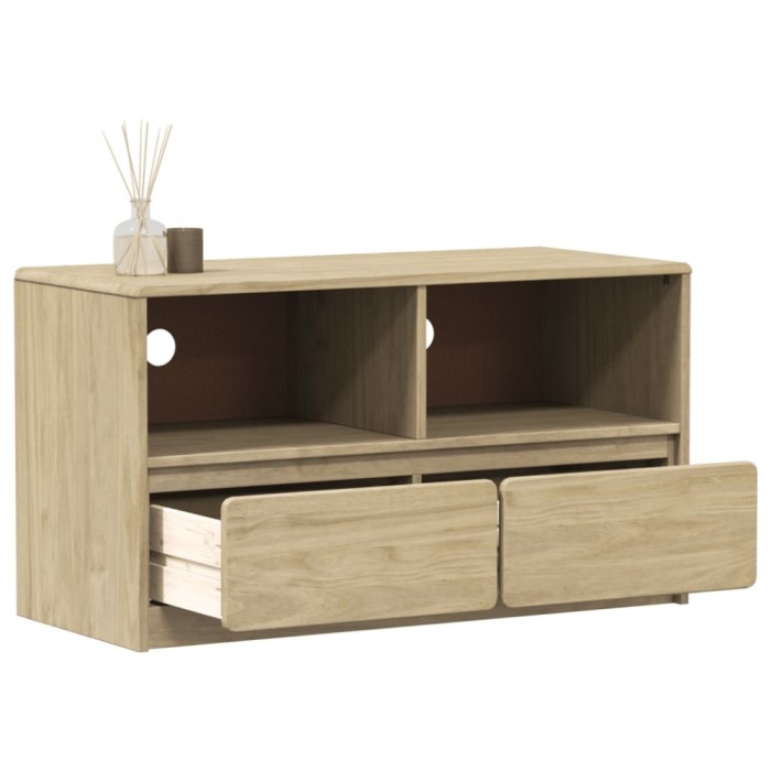Gossi dulap tv &quot;sauda&quot;, stejar, 99x43x55 cm, lemn masiv de pin