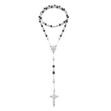 Rozariu inox, lant inox cu cruciulita negru, argintiu Personal Style 01A002