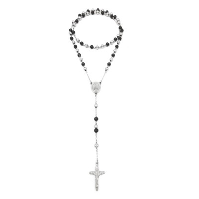 Rozariu inox, lant inox cu cruciulita negru, argintiu Personal Style 01A002 foto