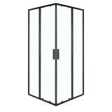 Solid SQ 80 negru pătrat cabină de duș fără tavă
