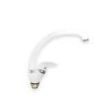 Cumpara ieftin Baterie lebada lux alb, set complet, monocomanda, cartus cearmic, finisaj alb, clapeta inox, 3 trepte de reglare a presiunii