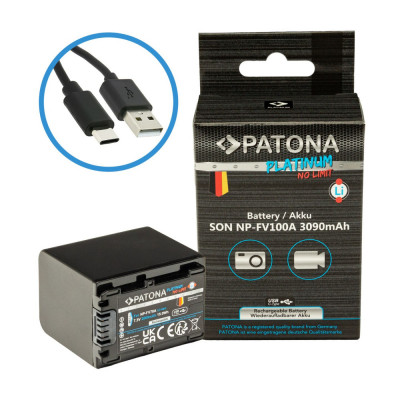 Acumulator replace Patona Platinum NP-FV100 3090mAh pentru Sony FDR-AX40 FDR-AX45-1395 foto